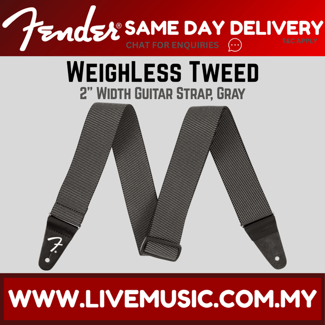 Fender WeighLess Tweed Guitar Strap - Grey