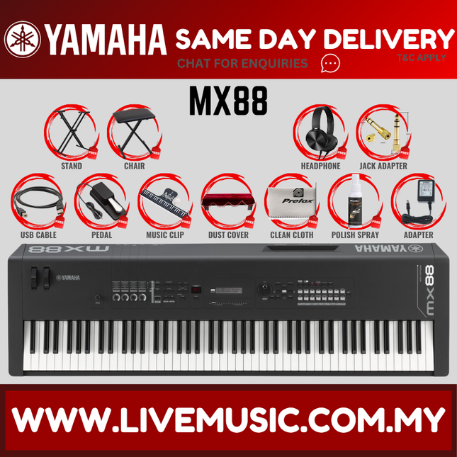 Yamaha MX88 88 Key Weighted Action Synthesizer Controller Keyboard (MX 88/MX-88)