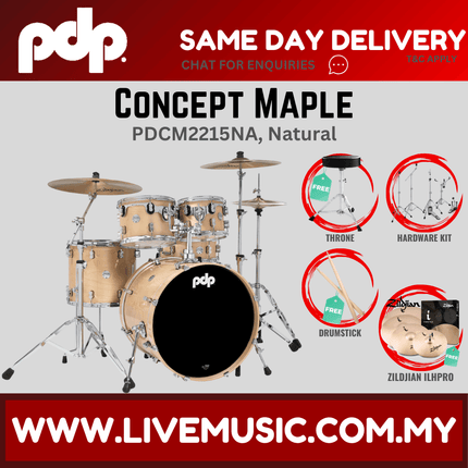 PDP by DW CM5 Concept Maple Shell Pack - 5-piece With ILHPRO Cymbals Set ( PDCM2215 )