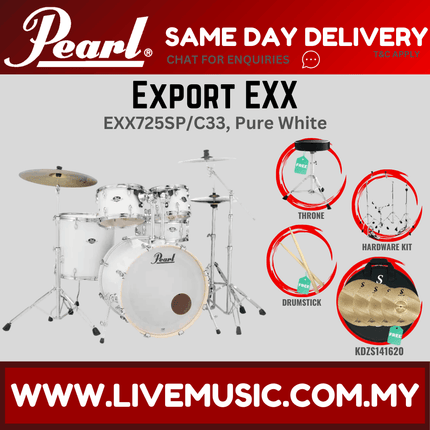 Pearl Export EXX 5-Piece Drum Set with KDZS141620 Silent Cymbals Set ( EXX725SP/C )