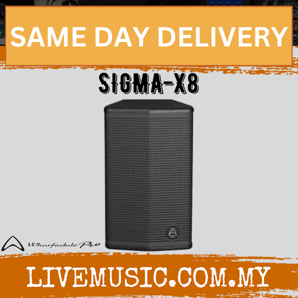 Black Sigma X8 passive two-way speaker, front view