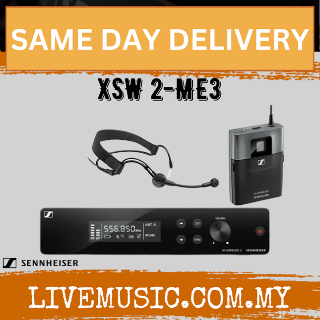 Sennheiser XSW 2-ME3 Wireless Headworn Microphone System (XSW2 ME3/XSW-2-ME3)