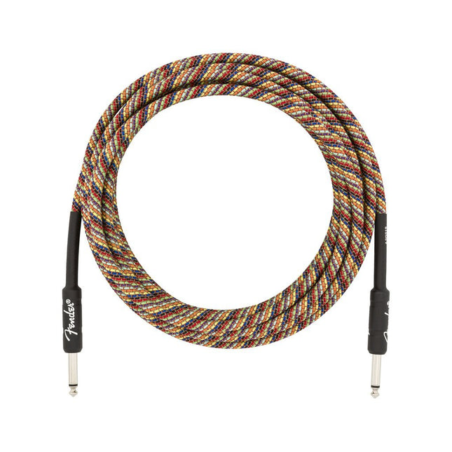 Fender Festival Hemp Straight Instrument Cable, 18.6ft, Pure Hemp - Rainbow