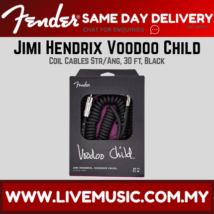 Fender Jimi Hendrix Voodoo Child Guitar Cable, 30ft - Black