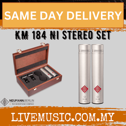 Neumann KM 184  Small Diaphragm Cardioid Microphone Stereo Set - Matte Black / Nickel (KM184 Stereo Set)