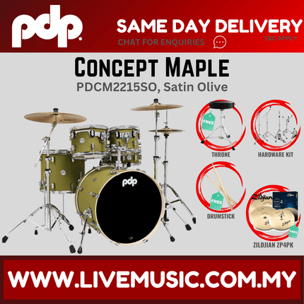 PDP by DW CM5 Concept Maple Shell Pack - 5-piece With ZP4PK Cymbals ( PDCM2215 )