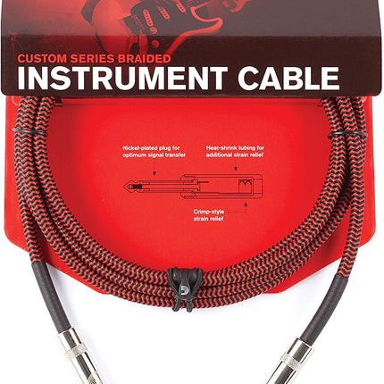 D'Addario Planet Waves PW-BG-10RD Braided Instrument Cable - 10 feet Red (PWBG10RD)