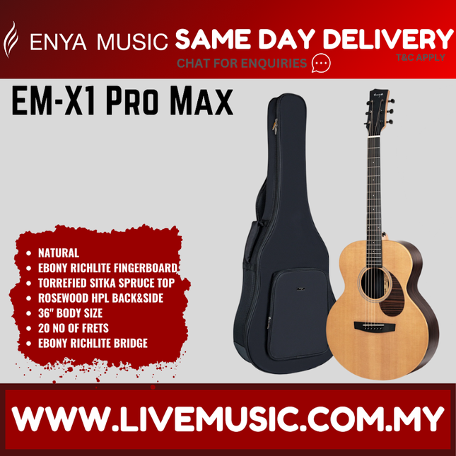 ENYA EM-X1 PRO MAX 36" Acoustic Guitar - Natural ( EMX1PROMAX EMX1 )