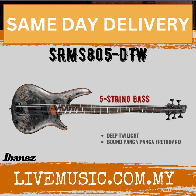 Ibanez SRMS805 5-String Bass Workshop - Deep Twilight  ( SRMS805-TSR SRMS805-DTW )