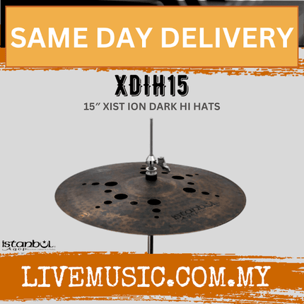 Istanbul Agop XDIH15 15" Xist ION Dark Hi-Hats Cymbal (XDIH 15/XDIH 15)