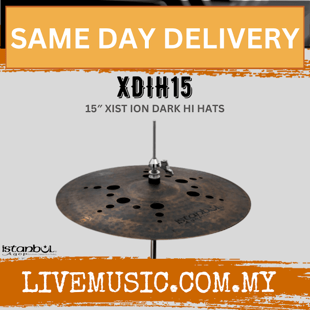 Istanbul Agop XDIH15 15" Xist ION Dark Hi-Hats Cymbal (XDIH 15/XDIH 15)