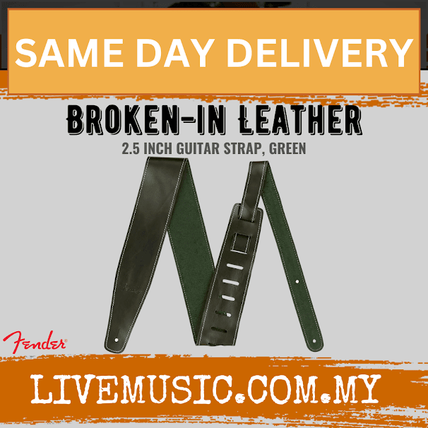 Fender Broken-in Leather Guitar Strap - Green
