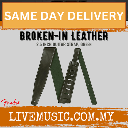 Fender Broken-in Leather Guitar Strap - Green