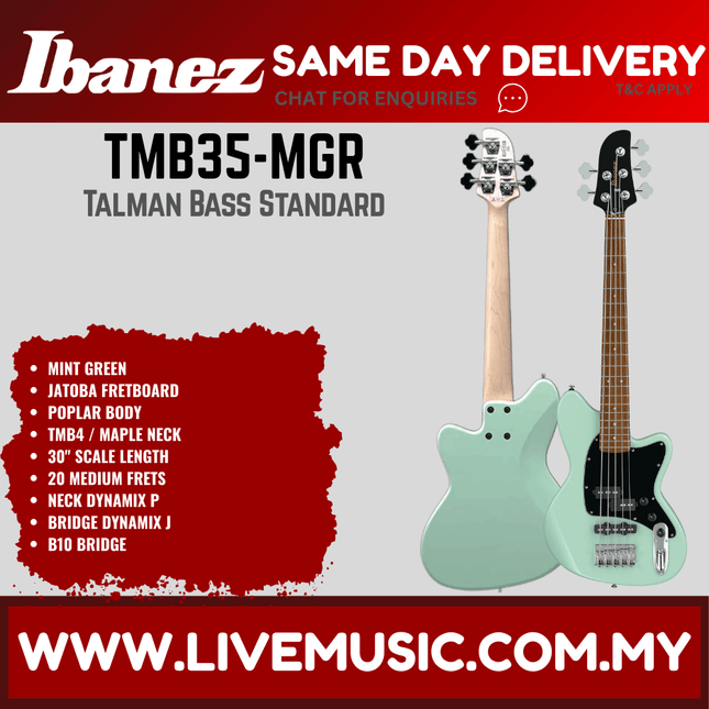 Ibanez Standard TMB35 5-Strings Bass Guitar - Mint Green (TMB35-MGR)