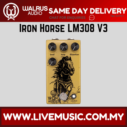 Walrus Audio Iron Horse LM308 Distortion V3 Guitar Effects Pedal