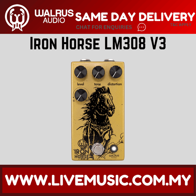 Walrus Audio Iron Horse LM308 Distortion V3 Guitar Effects Pedal