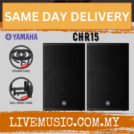 Yamaha CHR15 1000-Watt 15" Passive Speaker w/Speaker Stand - Each / Pair ( CHR15 / CHR 15 )