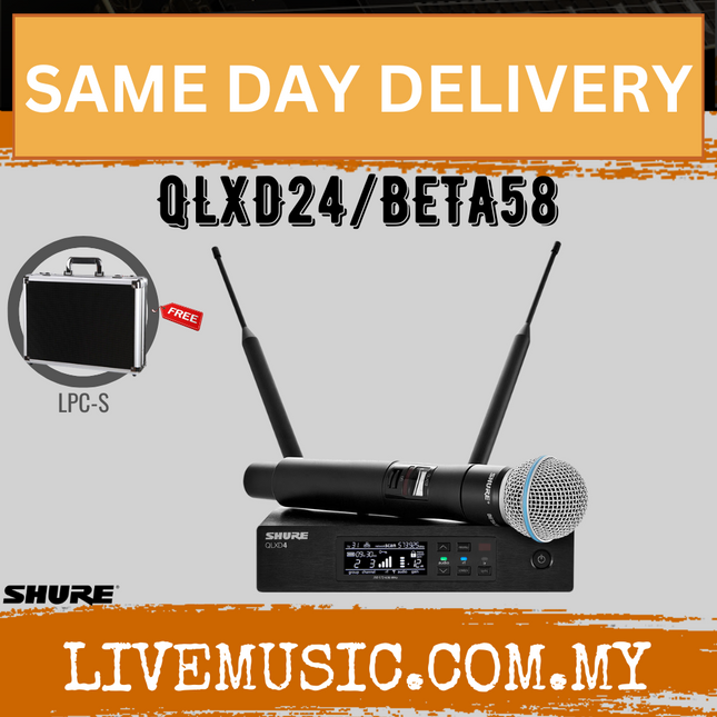 Shure QLXD24/BETA58 Handheld Wireless Microphone System ( QLXD24BETA58 QLXD24-BETA58 )