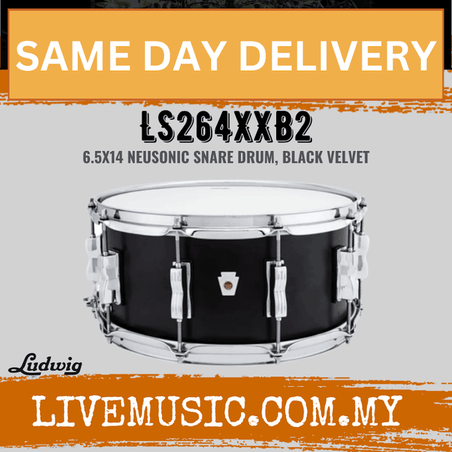 Ludwig LS264XXB2 6.5x14inch Neusonic Snare Drum, Black Velvet