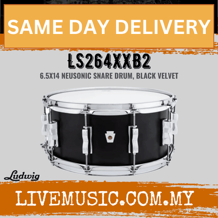Ludwig LS264XXB2 6.5x14inch Neusonic Snare Drum, Black Velvet