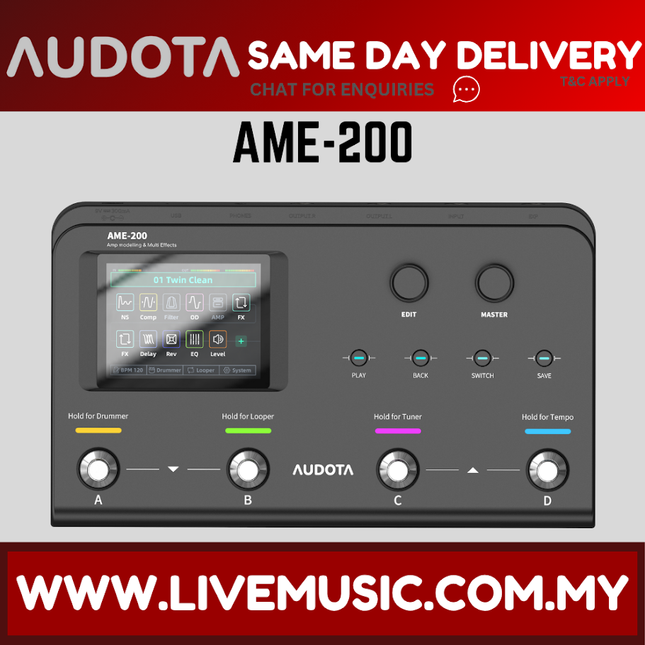 Audota AME-200 Amp Modeller & Multi-Effects Pedal ( AME 200 AME200 )