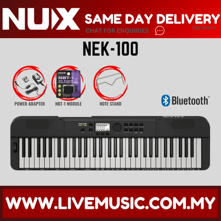 Nux NEK-100 61-Keys Portable Digital Electronic Keyboard ( NEK100 / NEK 100 )