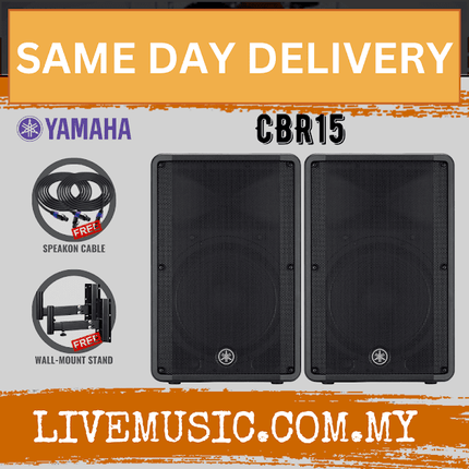 Yamaha CBR15 15-Inch 2-Way Passive Loudspeaker With Speaker Stand And Cable - Each / Pair ( CBR-15 / CBR 15 )