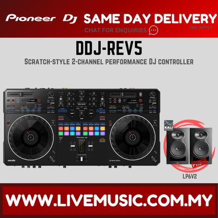 Pioneer DJ DDJ-REV5 4-deck DJ Controller with Stem Separation With Monitor Speaker And Case ( DDJ REV5 / DDJREV5)