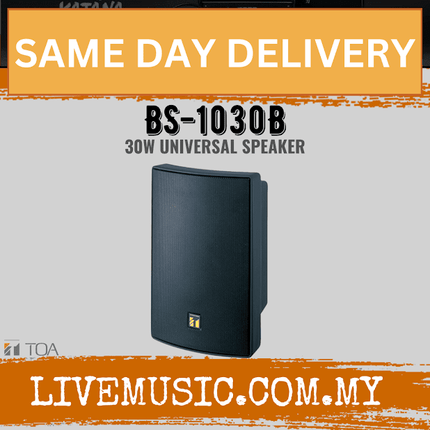 TOA Splashproof Box Speakers BS-1030B 30W Universal Speaker - Black ( BS1030B / BS1030 / BS-1030 )