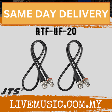 JTS RTF-UF-20 Pair of BNC Extension Cable from Rear to Front Antenna Cable (RTFUF20 RTF UF 20)