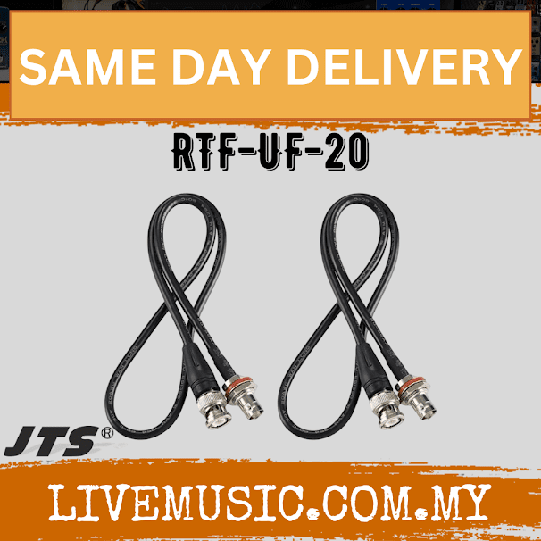 JTS RTF-UF-20 Pair of BNC Extension Cable from Rear to Front Antenna Cable (RTFUF20 RTF UF 20)