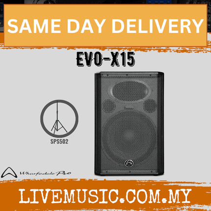 WHARFEDALE PRO EVO-X15 Series 350 Watts RMS 15" 2-Way Passive Loudspeaker With Speaker Stand - Each / Pair (EVOX15/EVO X15)
