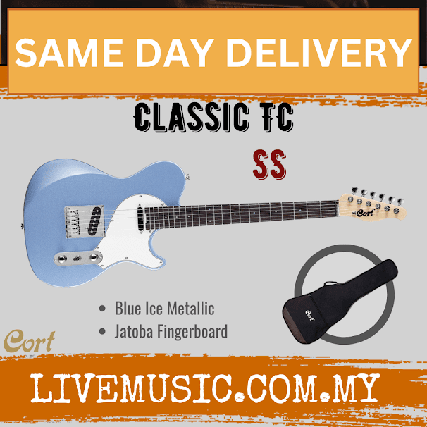 Cort Classic TC Electric Guitar Jatoba Fretboard with Gig Bag - Blue Ice Metallic