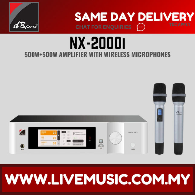 DBpro NX-2000i 500W + 500W 3 in 1 DSP amplifier With One Pair RX900 High Quality UHF MIC ( NX2000i NX 2000i )