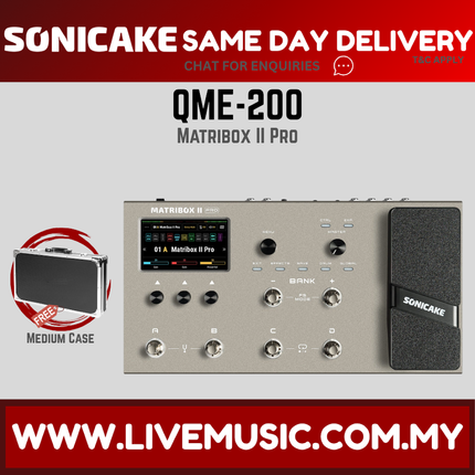 Sonicake QME-200 Matribox II Pro Multi Effects Processor Pedal w/Hardcase ( QME 200 QME200 )
