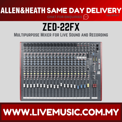 Allen & Heath ZED-22FX Mixer with USB and Effects ( ZED22FX / ZED 22FX )