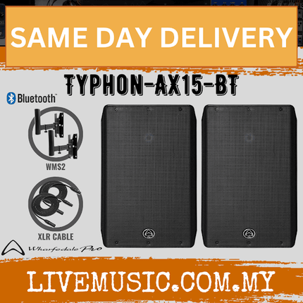 WHARFEDALE PRO TYPHON-AX15BT Series 770 Watts RMS 15" 2-Way Loudspeaker with Bluetooth - Each / Pair (AX15 BT AX15-BT)