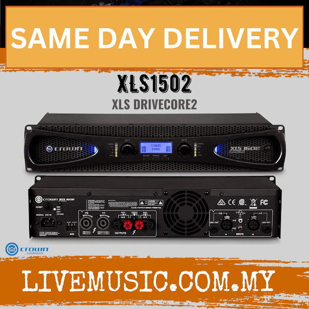 Crown XLS1502 2-channel Power Amplifier, 300W @ 8Ω ( XLS 1502 / XLS-1502 )