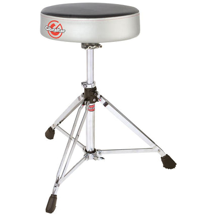 Gibraltar 6608RSG Double Braced Round Drum Throne, Grey Silver Finish (6608-RSG/6608 RSG)