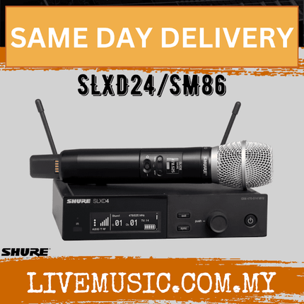 Shure SLXD24/SM86 Wireless System with SLXD2/86 Handheld Transmitters ( SLXD SLXD24-SM86 / SLXD24SM86 )