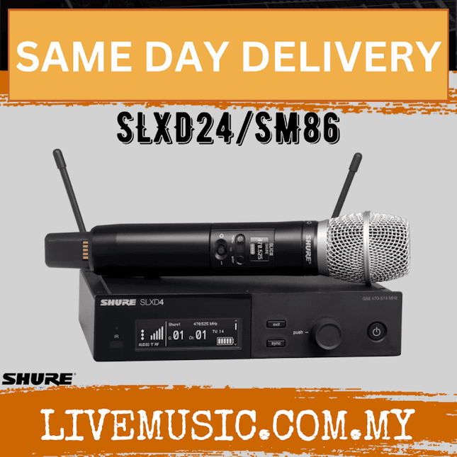 Shure SLXD24/SM86 Wireless System with SLXD2/86 Handheld Transmitters ( SLXD SLXD24-SM86 / SLXD24SM86 )