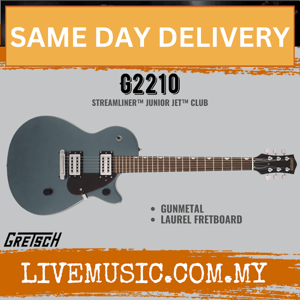 Gretsch G2210 Streamliner Junior Jet Club Electric Guitar, Laurel FB, Gunmetal