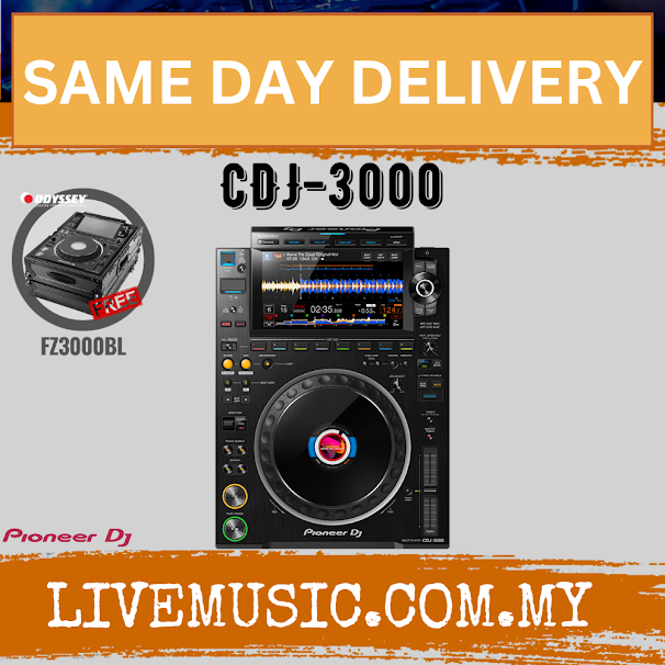 Pioneer DJ CDJ-3000 Professional Rekordbox DJ Multi-Player With FZ3000BL Flight Case - Black (CDJ3000)