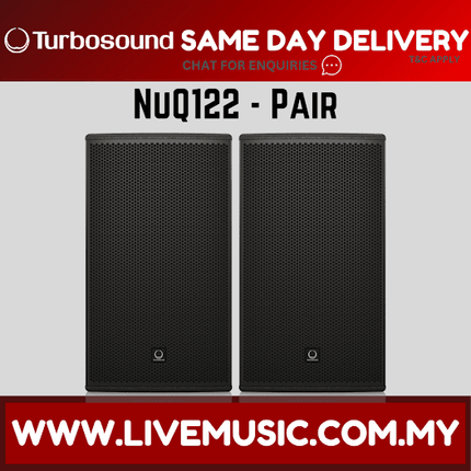 Turbosound NuQ122 400W 2-Way 12" Full Range Loudspeaker w/Speaker Stand And Cable - Each/Pair (NuQ 122 NuQ-122)