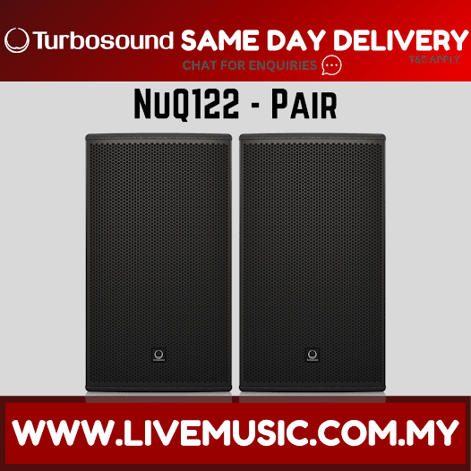 Turbosound NuQ122 400W 2-Way 12" Full Range Loudspeaker w/Speaker Stand And Cable - Each/Pair (NuQ 122 NuQ-122)