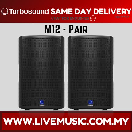Turbosound Milan M12 1100-Watt 12" Powered Loudspeaker With Speaker Stand And Cable - Each / Pair ( M-12 / M 12 )