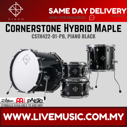 Dixon Cornerstone Hybrid Maple CSTH422-01 4 Pcs Drum Kit Set Shell Pack