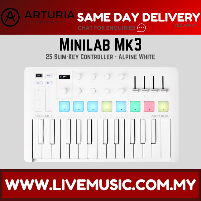 Arturia Minilab 3 25-Key Midi Controller - Alpine White (Minilab MK3 / Minilab3)
