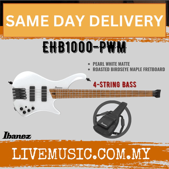 Ibanez Bass Workshop EHB1000 5-String Headless Bass Guitar - Pearl White Matte (EHB1000-PWM)