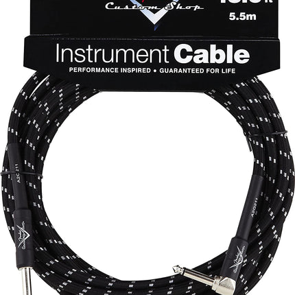 Fender Custom Shop Performance Series 18.6ft Angled Instrument Cable - Black Tweed